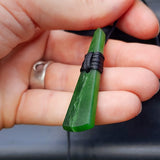 NZ Greenstone Pounamu Toki Pendant Necklace (N449)