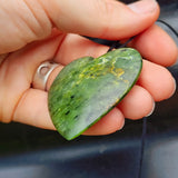 NZ Greenstone Pounamu Heart Pendant Necklace (N425)