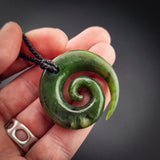 Natural Jade Koru Pendant Necklace (N2164)