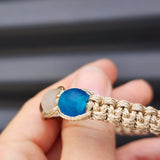 Rustic Recycled Sea Glass One Off Macrame Bracelet (1A3-710)