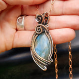 Handmade Copper & Natural Labradorite Wire Wrap Necklace
