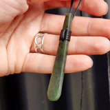 NZ Greenstone Pounamu Toki Pendant Necklace (N178)