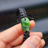 Natural Greenstone One Off Macrame Bracelet (1A3-788)