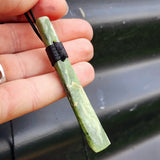 NZ Greenstone Pounamu Toki Pendant Necklace (N368)