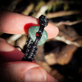 NZ Greenstone Pounamu One Off Macrame Bracelet (1A3-836)