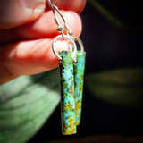 925 Sterling Silver & Natural Turquoise Cylinder Hook Earrings