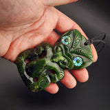Natural Jade Hei Tiki Pendant Necklace (N2152)