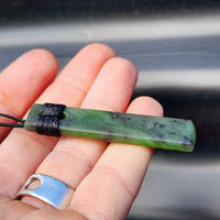 NZ Greenstone Pounamu Toki Pendant Necklace (N312)