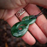 NZ Greenstone Pounamu Manaia Pendant Necklace (N936)