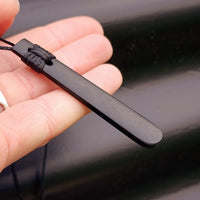 NZ Black Greenstone Pounamu Toki Pendant Necklace (N248)