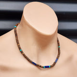 Coconut Shell, Turquoise & Lapis Lazuli Surfer Choker Necklace