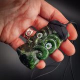 Natural Jade Tiki Toki Pendant Necklace (N2178)