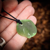 NZ Greenstone Pounamu Natural Freeform Pendant Necklace (N841)