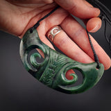 Natural Jade Koru Breastplate Pendant Necklace (N2197)
