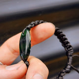 Natural Greenstone One Off Macrame Bracelet (1A3-795)