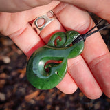 NZ Greenstone Pounamu Manaia Pendant Necklace (N1029)