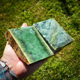 984g Raw Nephrite Jade Carving Slices Jade Slabs (R14B809)