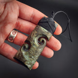 Natural Obay Stone / Polychrome Schist Koru Toki Pendant Necklace (N2148)