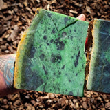 928g Raw Nephrite Jade Carving Slices (R14B776)