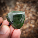 Natural Jade Heart Pendant Necklace (N1114)