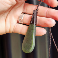 NZ Greenstone Pounamu Patu Pendant Necklace (N176)