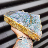 1.8kg Natural Iolite with Green Tourmaline Carving Slice (R14B475)