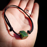 NZ Greenstone Pounamu One Off Macrame Anklet (1A3-826)