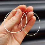 Large 60mm Solid 925 Sterling Silver Round Hoop Earrings
