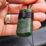 NZ Greenstone Pounamu Toki Pendant Necklace (N371)