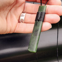 NZ Greenstone Pounamu Toki Pendant Necklace (N241)