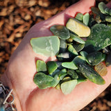 102g Raw NZ Greenstone / Pounamu Tumble Stones (R14B707)