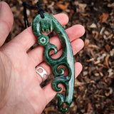 Natural Jade XL Manaia Pendant Necklace (N2125)