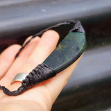 NZ Greenstone Pounamu Plate Pendant Necklace (N441)