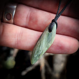 NZ Greenstone Pounamu Natural Freeform Pendant Necklace (N720)
