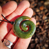 Natural Jade Koru Pendant Necklace (N1074)