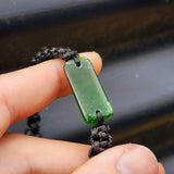 Natural Greenstone One Off Macrame Bracelet (1A3-798)