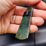 NZ Greenstone Pounamu Toki Pendant Necklace (N414)