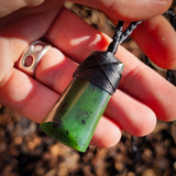 NZ Greenstone Pounamu Toki Pendant Necklace (N949)
