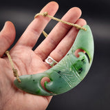 Natural Jade Koru Breastplate Pendant Necklace (N2161)