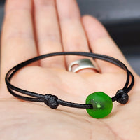Rustic Recycled Green Sea Glass One Off Bracelet (1A3-706)