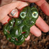 NZ Greenstone Pounamu Tiki Pendant Necklace (N1024)