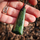 NZ Greenstone Pounamu Toki Pendant Necklace (N1034)