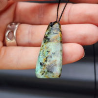 Natural Turquoise Toki Pendant Necklace (1BBB268)