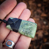NZ Greenstone Pounamu Toki Pendant Necklace (N849)