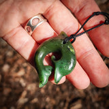 Natural Jade Dolphin Pendant Necklace (N1152)