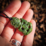 NZ Greenstone Pounamu Tiki Pendant Necklace (N948)