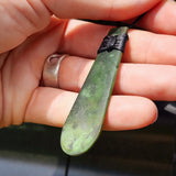 NZ Greenstone Pounamu Toki Pendant Necklace (N443)