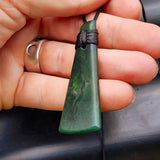 NZ Greenstone Pounamu Toki Pendant Necklace (N411)