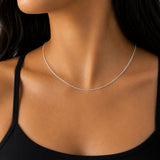 1.2mm Solid 925 Italian Sterling Silver Rope Chain Necklace