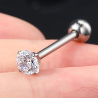 14G CZ Stainless Steel Tongue Bar Piercing